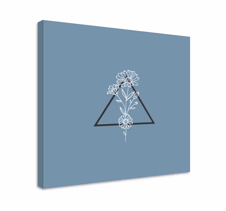 Cuadro de flores Flores minimalistas con triangulo - TenVinilo