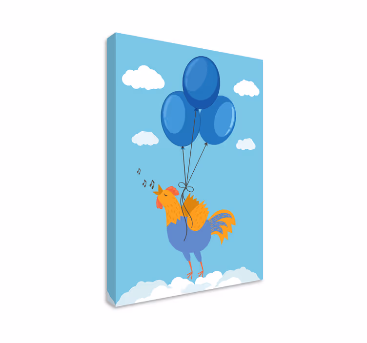 Cuadro animales globos de gallo cantor - TenVinilo