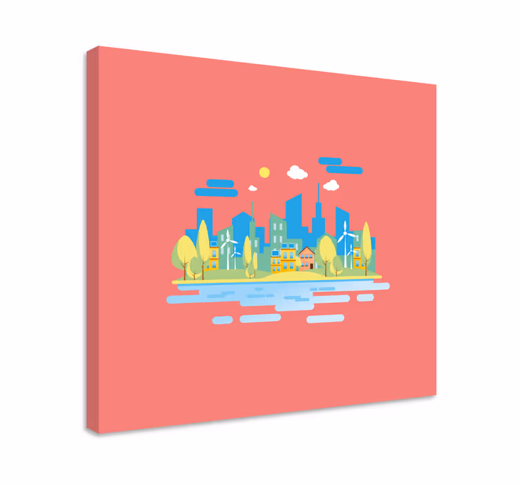 Cuadro ciudades paisaje urbano moderno - TenVinilo