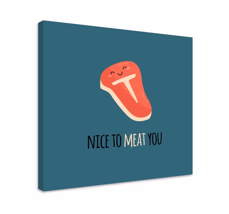 Cuadro bodegones sonrisa de filete feliz - TenVinilo