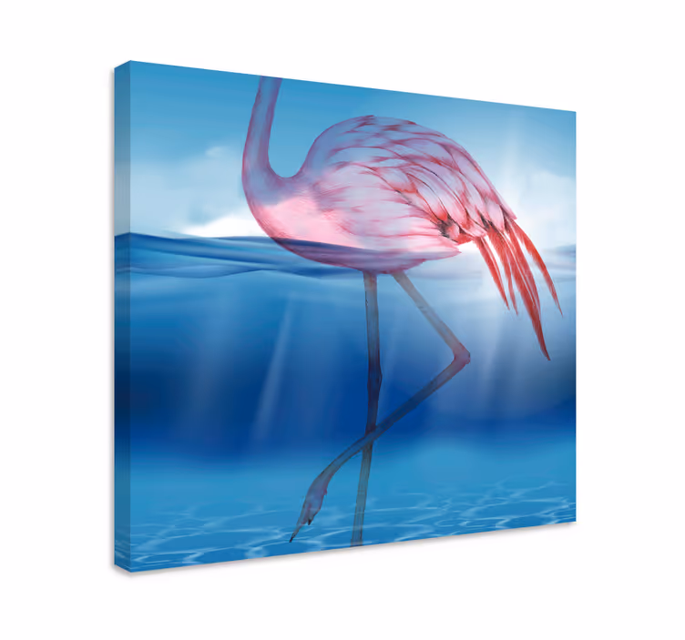 Cuadro aves en elegante pose de flamenco - TenVinilo