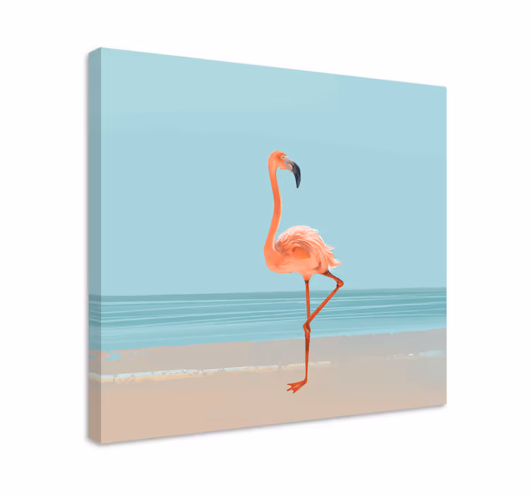 Cuadro aves flamenco elegante - TenVinilo
