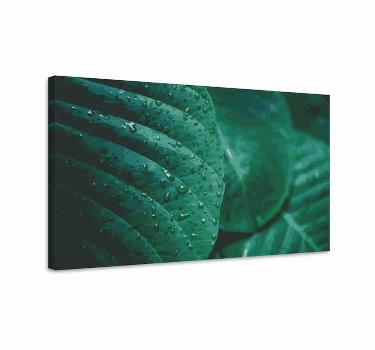 Cuadro de flores con follaje verde vibrante - TenVinilo