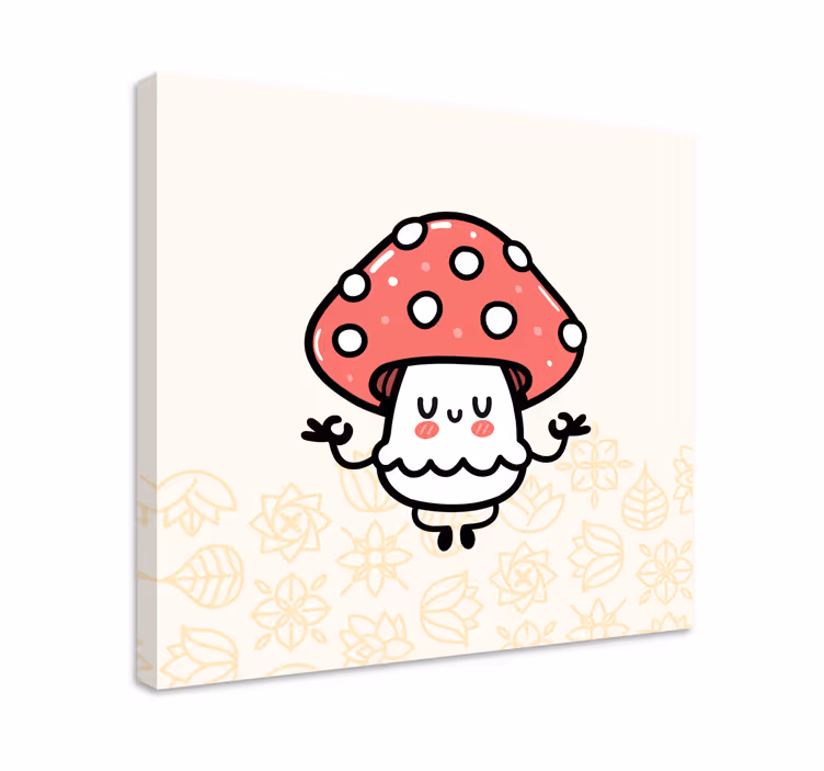 Cuadro de dinosaurios personaje de hongo adorable - TenVinilo
