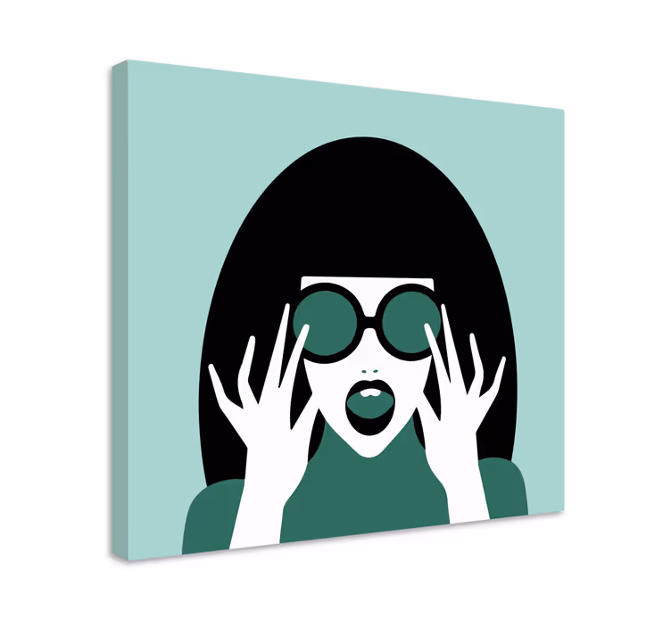 Cuadro de personas mujer elegante con gafas - TenVinilo