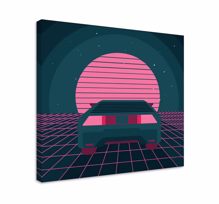 Cuadro moderno escena de coches retro - TenVinilo