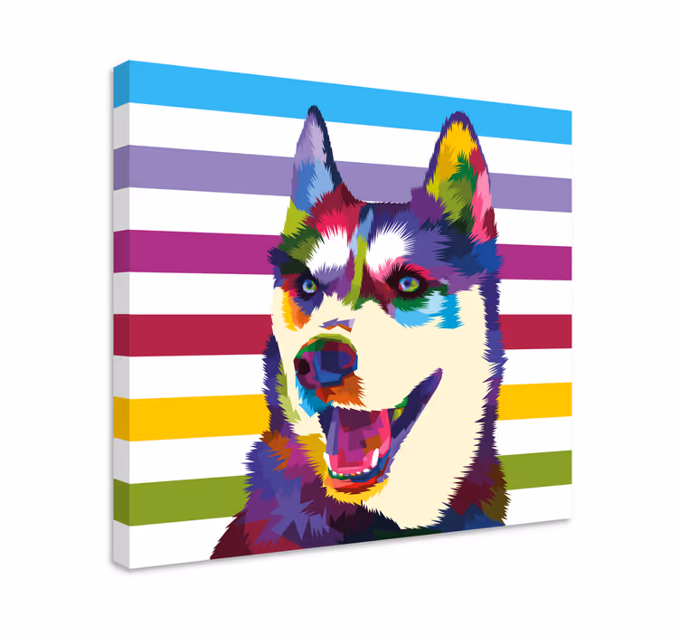 Cuadro moderno Cara de perro, colorido, arte pop - TenVinilo
