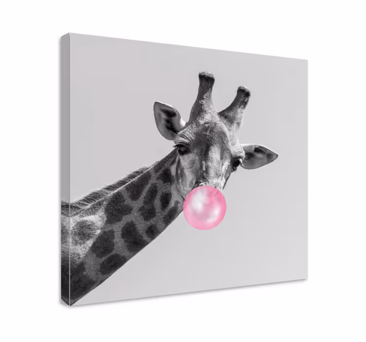 Cuadro animales jirafa con burbujas - TenVinilo