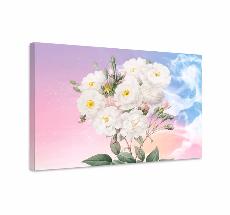 Cuadro 3d Paisaje de flores pintadas - TenVinilo