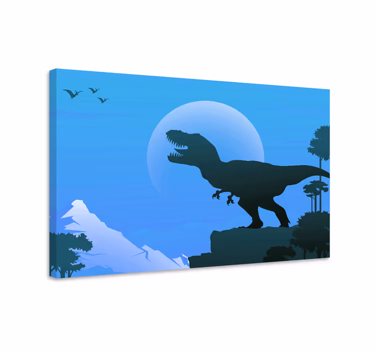 Cuadro de dinosaurios silueta de t-rex - TenVinilo