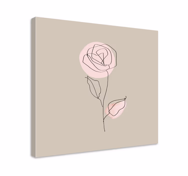 Cuadro de flores Acuarela rosas blancas resumen - TenVinilo