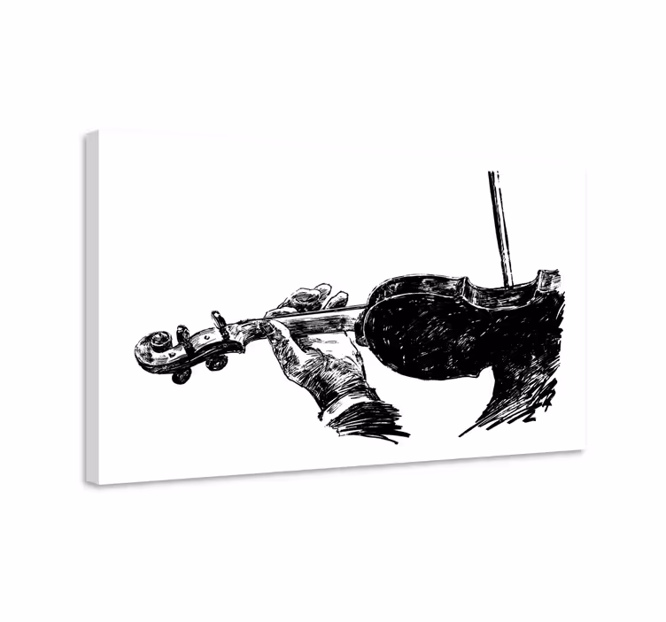 Cuadro musical Músico de violín dibujado a mano - TenVinilo
