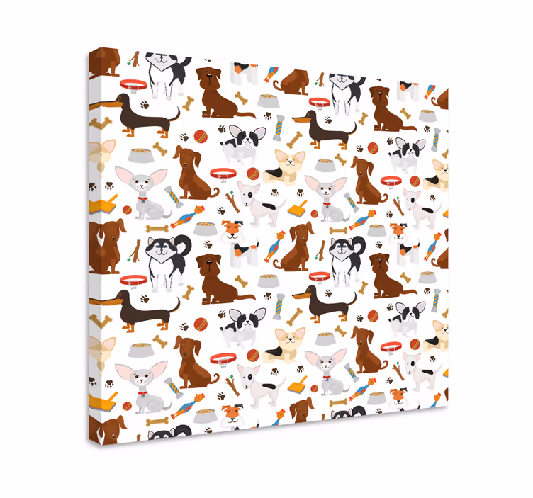 Cuadro perro Lindos cachorros mixtos - TenVinilo