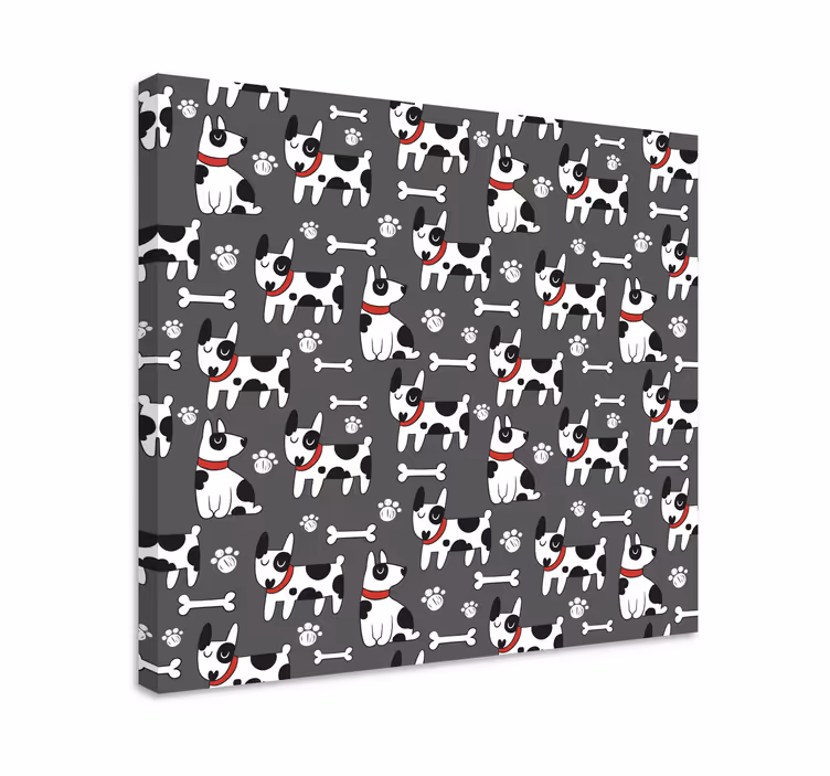 Cuadro de perro patrones juguetones de perros - TenVinilo