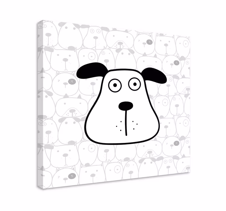 Cuadro de perro cabeza de perro de caricatura - TenVinilo