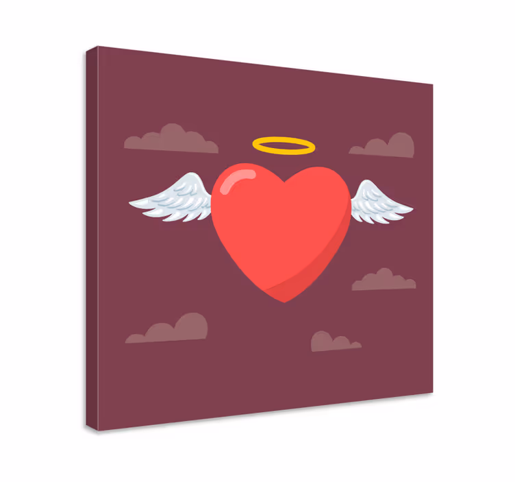 Cuadro artístico símbolo del corazón angelical - TenVinilo
