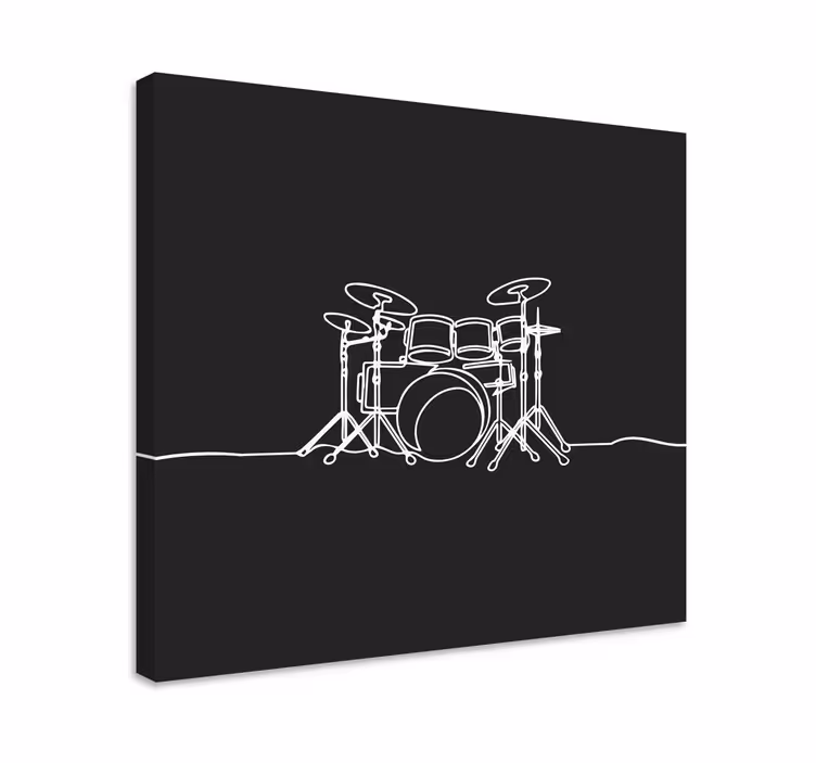 Cuadro musical Tambor de arte de línea elegante diseño - TenVinilo