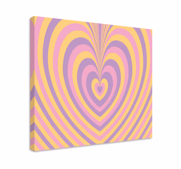 Cuadro abstracto ondas de patrón de corazones - TenVinilo