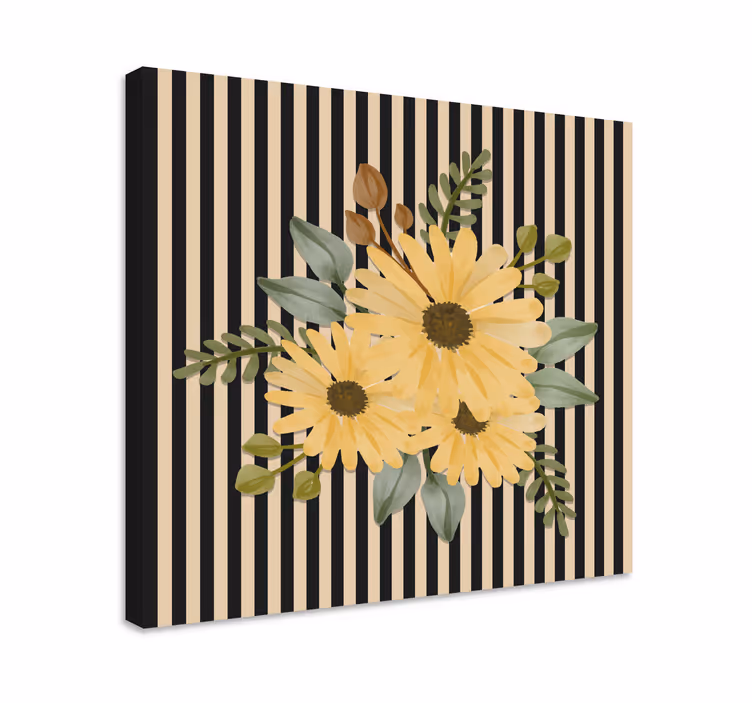 Cuadro de flores arreglo floral soleado - TenVinilo