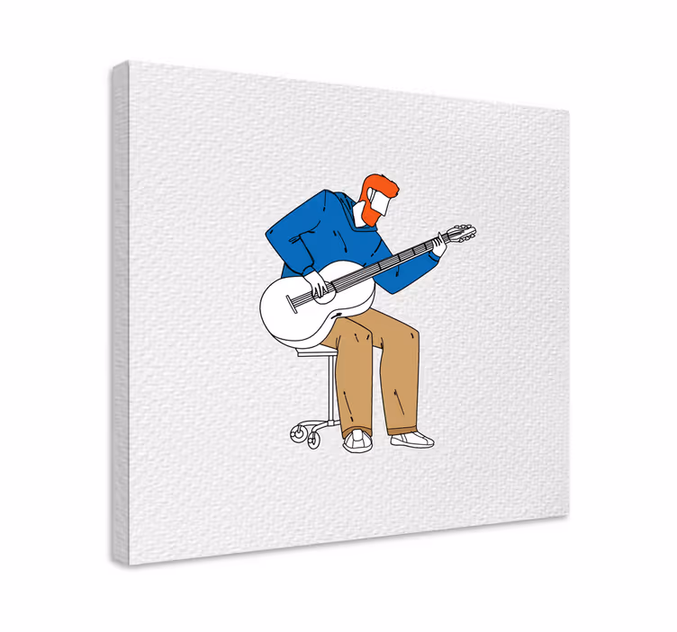 Cuadro musical guitarrista interpretando música - TenVinilo