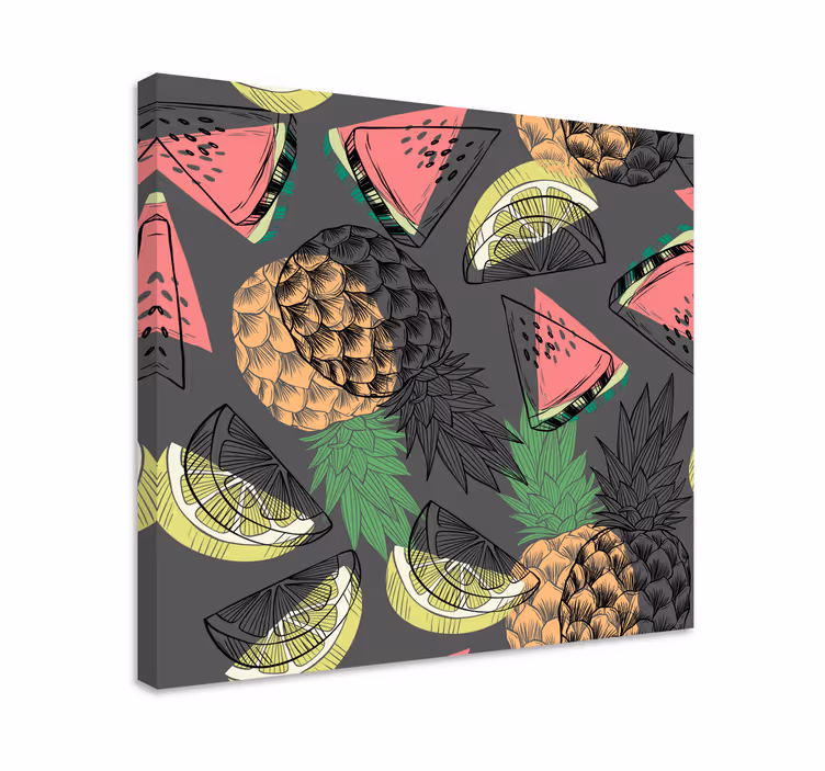 Cuadro moderno Patrón de colores de frutas de verano - TenVinilo