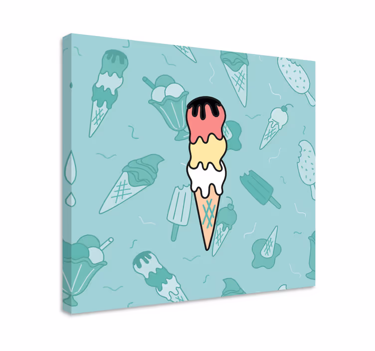 Cuadro estilo rústico delicia en cono de helado - TenVinilo