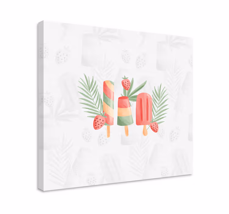 Cuadro moderno Paletas de helado de acuarela - TenVinilo