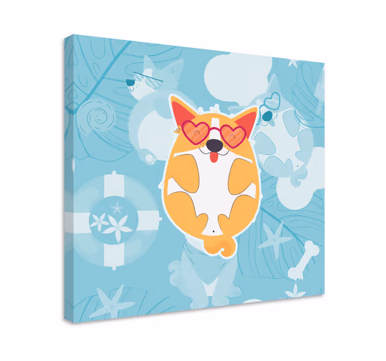 Cuadro de perro corgi encantador relajado - TenVinilo