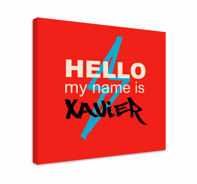 Cuadro personalizable Mi nombre es tarjeta de graffiti - TenVinilo