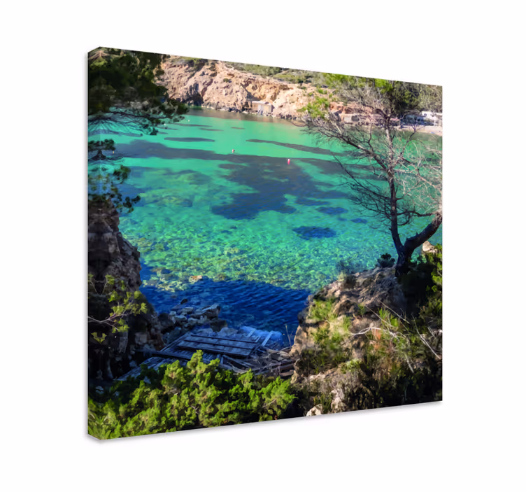 Cuadro paisajes Hermoso árbol junto al lago - TenVinilo