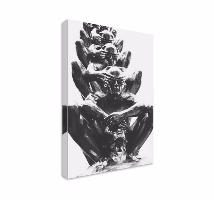 Cuadro de personas figuras humanas apiladas - TenVinilo