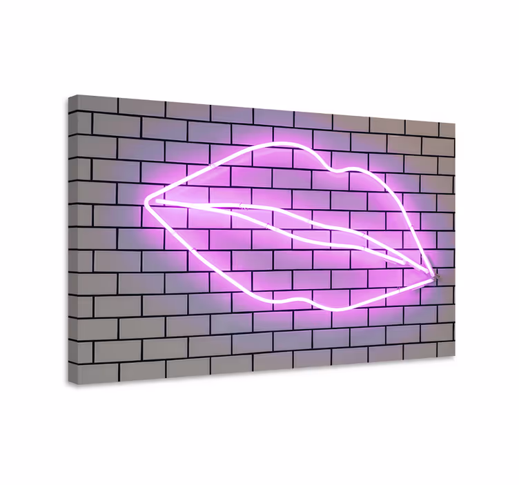 Cuadro frase motivadora letrero de beso neon - TenVinilo