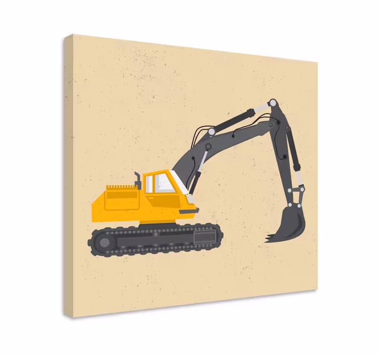 Cuadro deporte excavadora maquinaria impresión - TenVinilo