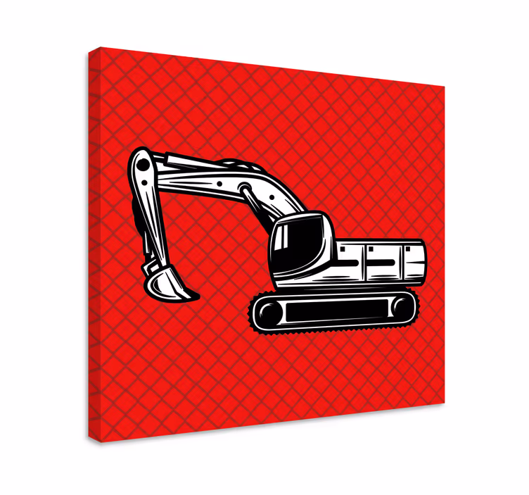 Cuadro deporte vehículo de construcción excavadora - TenVinilo
