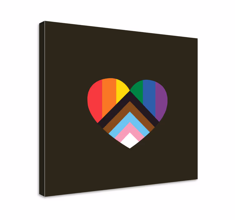 Cuadro retro vintage capas en forma de corazón - TenVinilo
