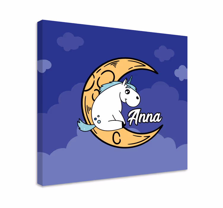 Cuadro de unicornios escena de unicornios en la luna - TenVinilo