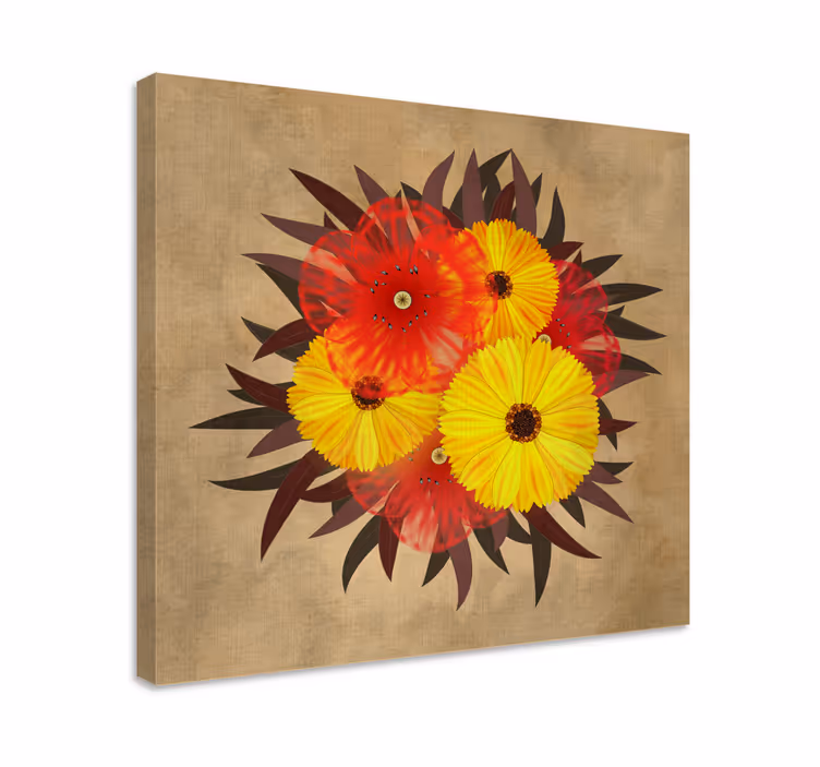 Cuadro de flores Amapolas rojas y amarillas - TenVinilo