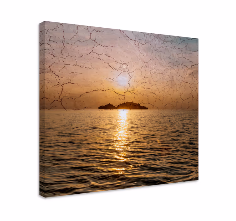 Cuadro paisajes crepúsculo sobre las olas - TenVinilo
