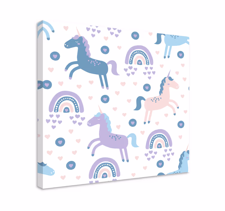 Cuadro ciervos patrones de unicornios juguetones - TenVinilo