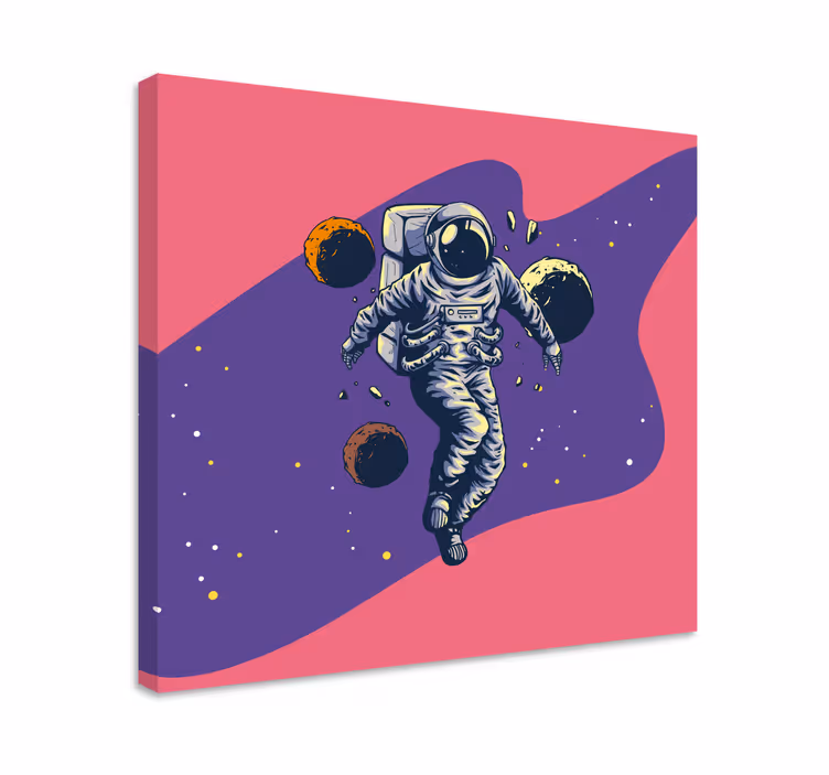 Cuadro decorativo videojuego cosmonauta en el cosmos - TenVinilo
