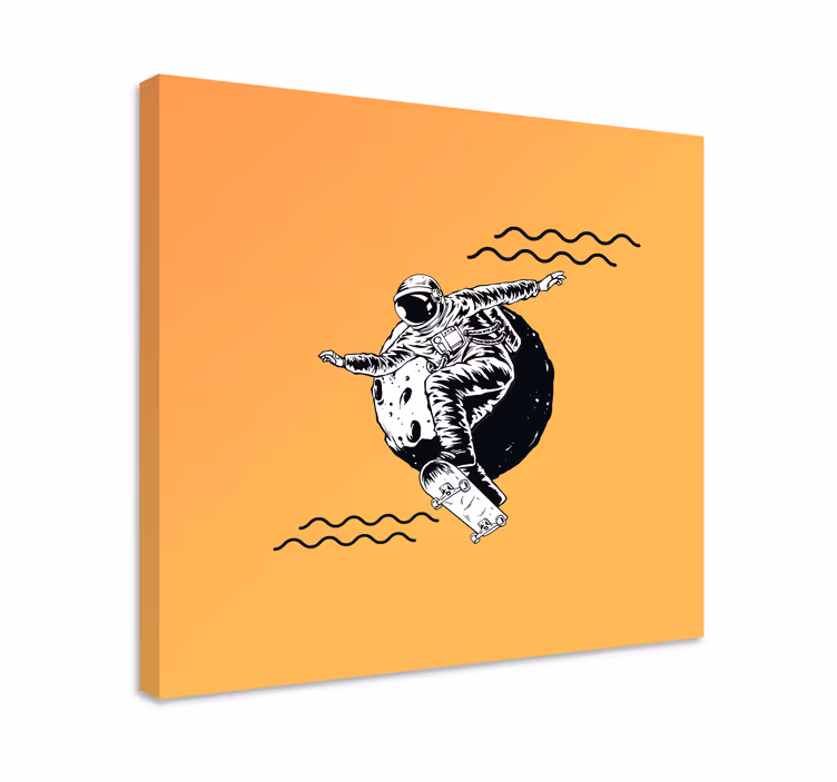 Cuadro decorativo videojuego cosmonauta patinando - TenVinilo