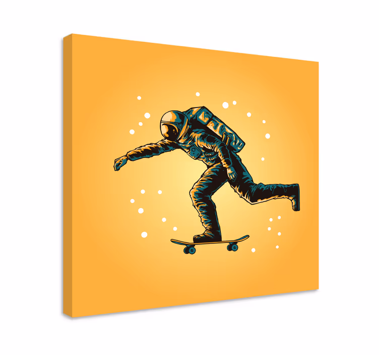 Cuadro decorativo videojuego aventura del astronauta skater - TenVinilo