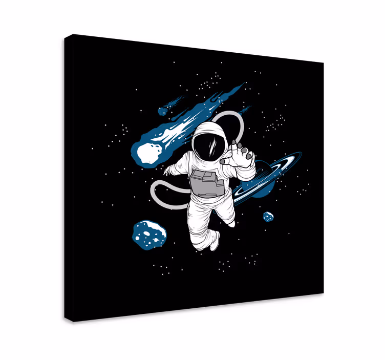 Cuadro para dormitorio Personaje astronauta dibujado a mano - TenVinilo