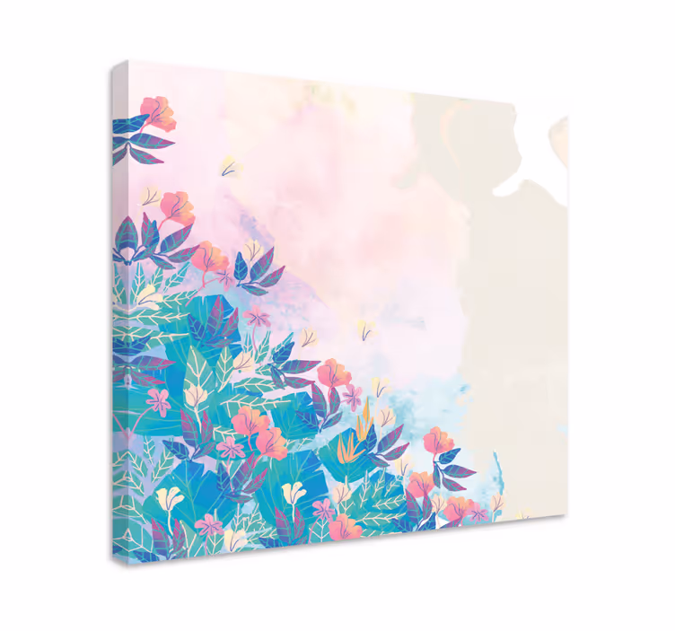 Cuadro de flores Flores pintadas de colores - TenVinilo