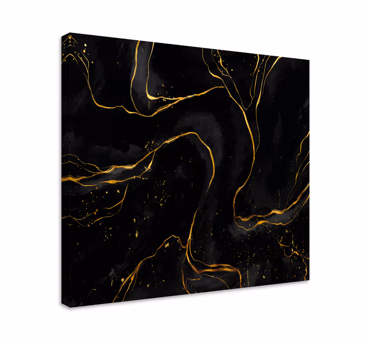 Cuadro elegante Mármol negro y dorado - TenVinilo