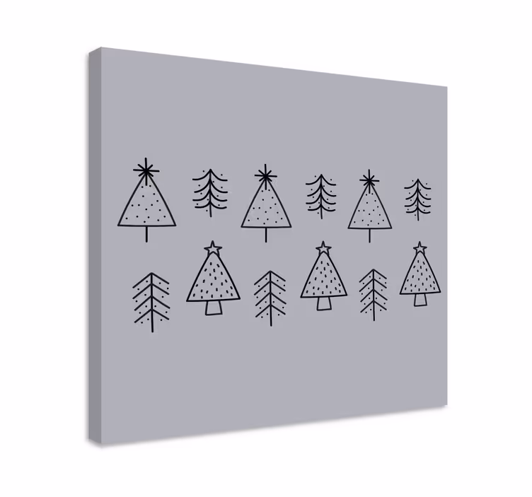 Cuadro de navidad árbol de navidad monocromo transparente - TenVinilo