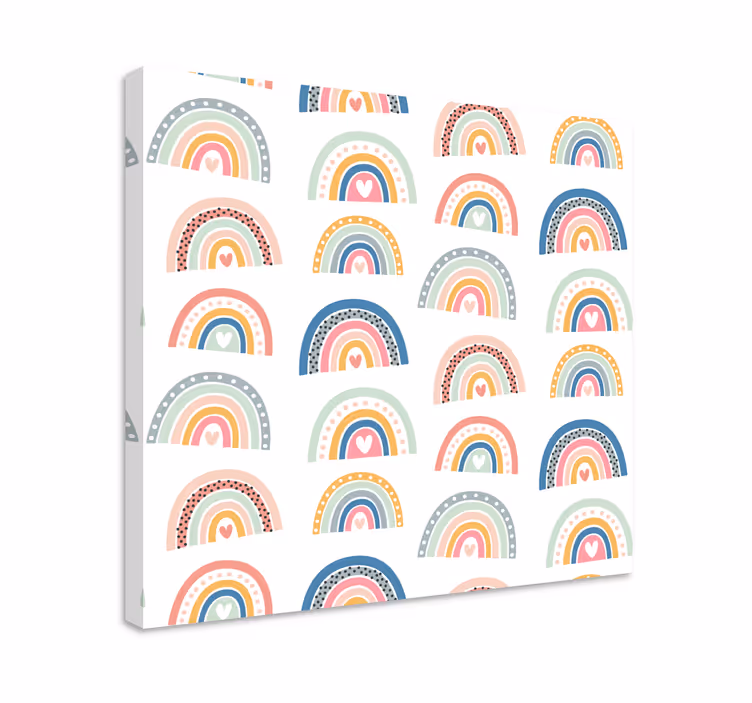 Cuadro infantil patrones de arcoíris coloridos - TenVinilo