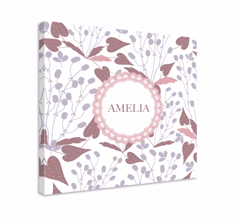 Cuadro personalizable Patrón de flores vintage pastel - TenVinilo