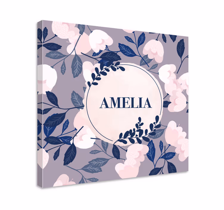 Cuadro personalizable Flores pintadas a mano de color pastel - TenVinilo