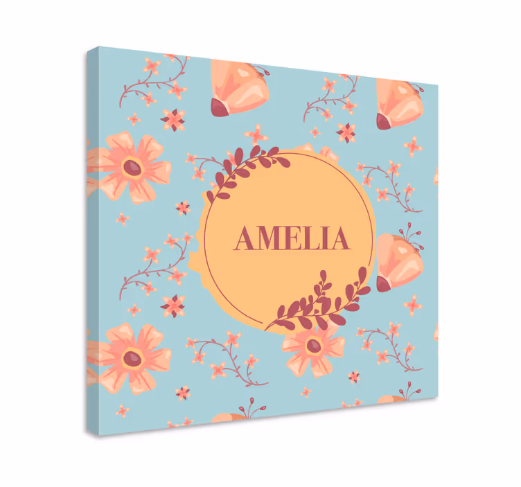 Cuadro de flores patrón floral personalizado - TenVinilo